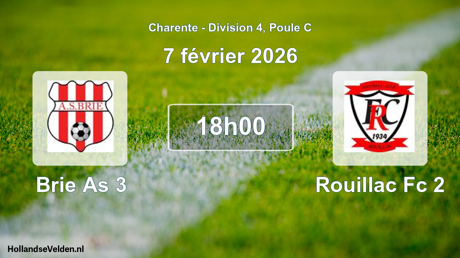 Geplande wedstrijd: Brie As 3 - Rouillac Fc 2 (7 februari 2026)