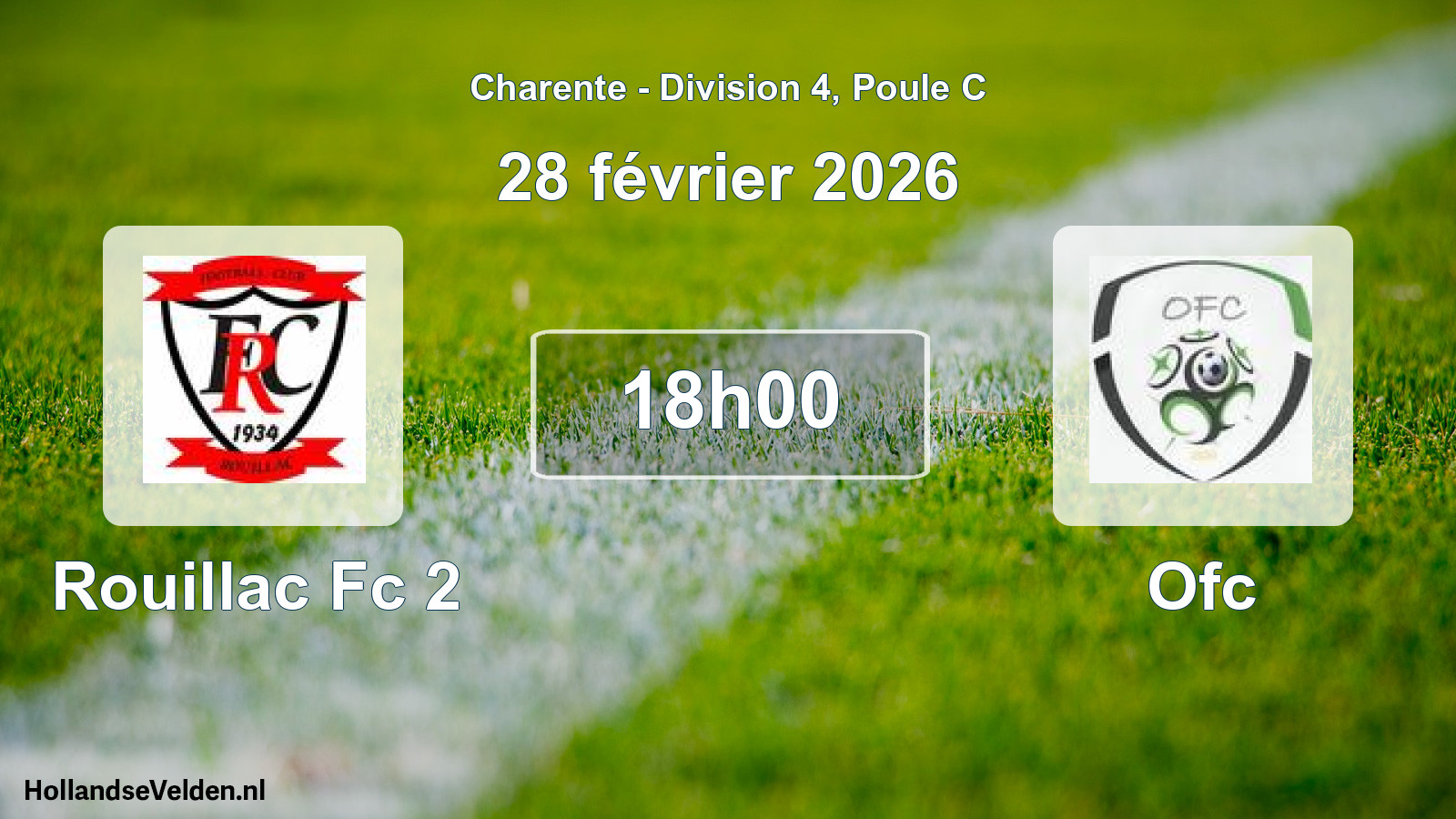 Geplande wedstrijd: Rouillac Fc 2 - Ofc (28 février 2026)