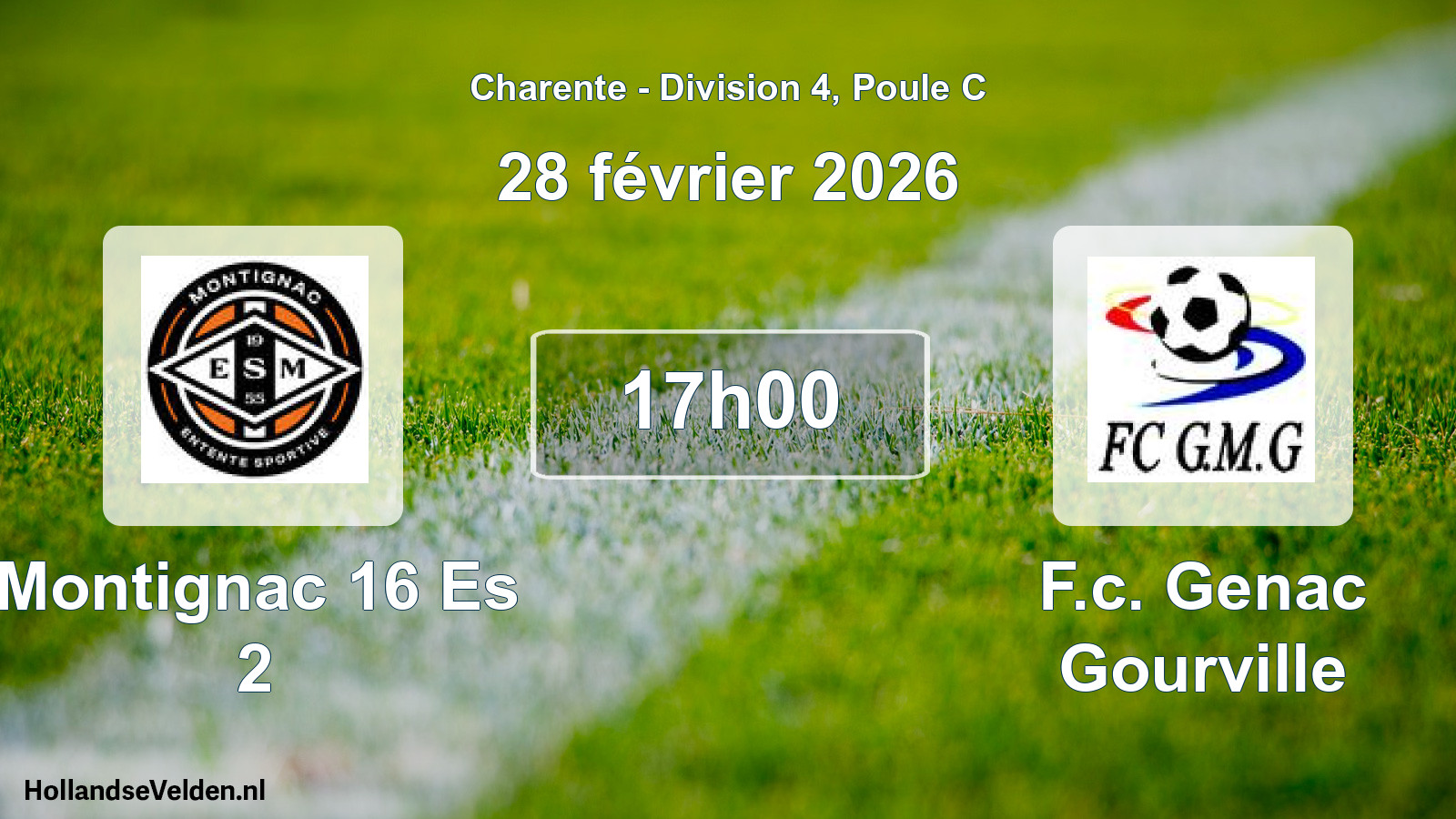 Scheduled Match: Montignac 16 Es 2 - F.c. Genac Gourville (28 February 2026)