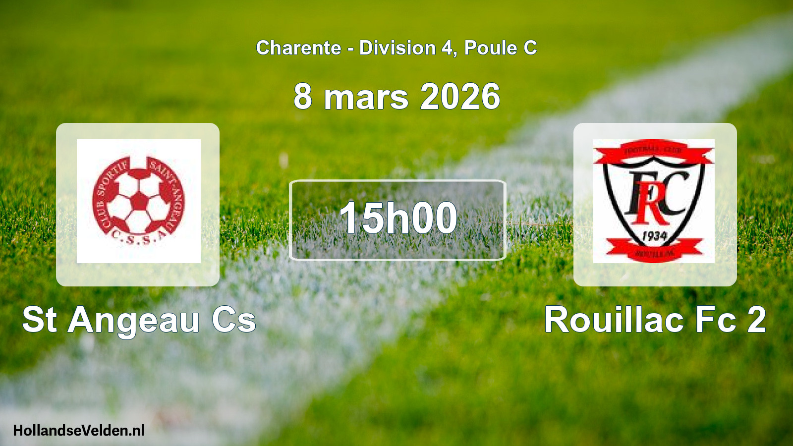 Geplande wedstrijd: St Angeau Cs - Rouillac Fc 2 (8 mars 2026)
