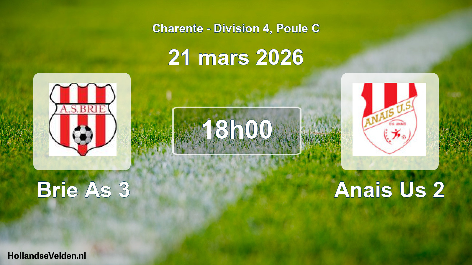 Geplande wedstrijd: Brie As 3 - Anais Us 2 (21 mars 2026)