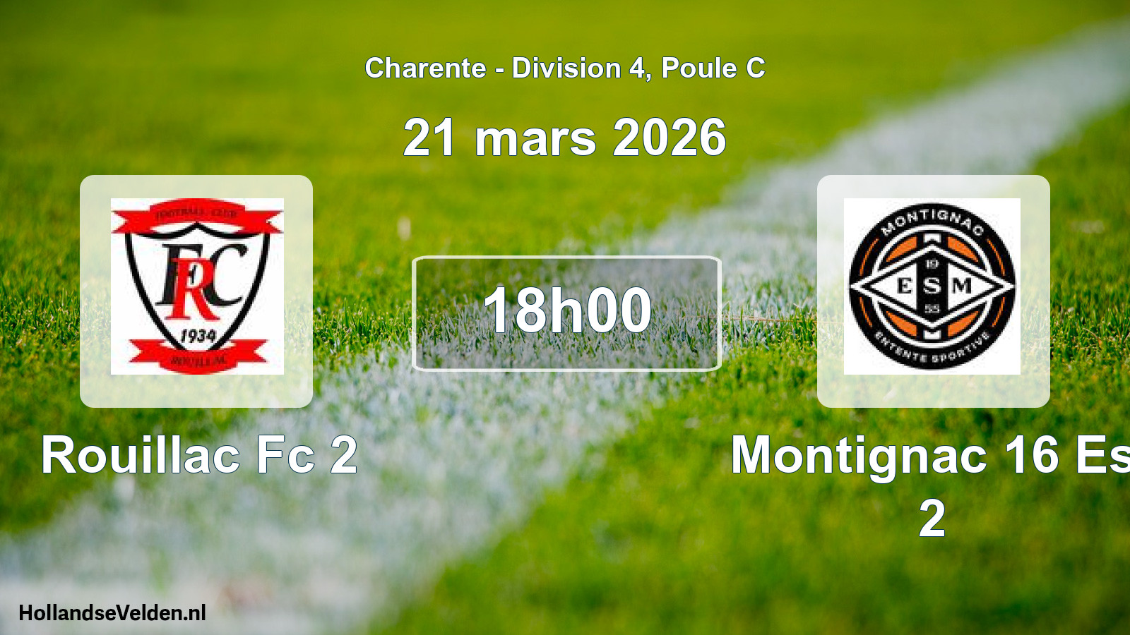 Geplande wedstrijd: Rouillac Fc 2 - Montignac 16 Es 2 (21 mars 2026)