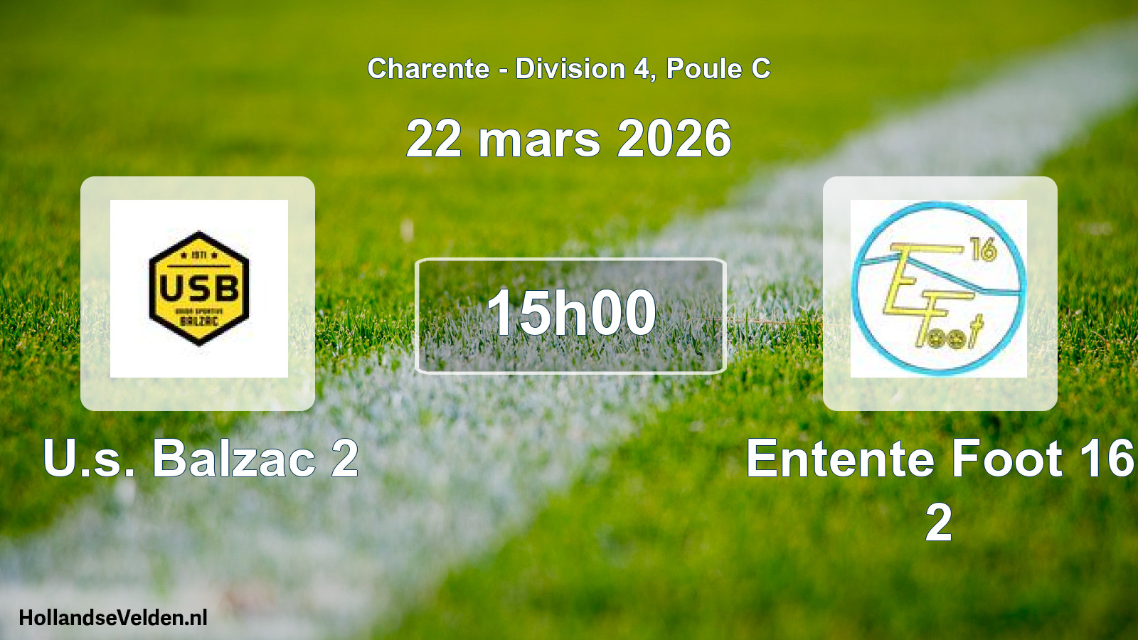 Geplande wedstrijd: U.s. Balzac 2 - Entente Foot 16 2 (22 mars 2026)