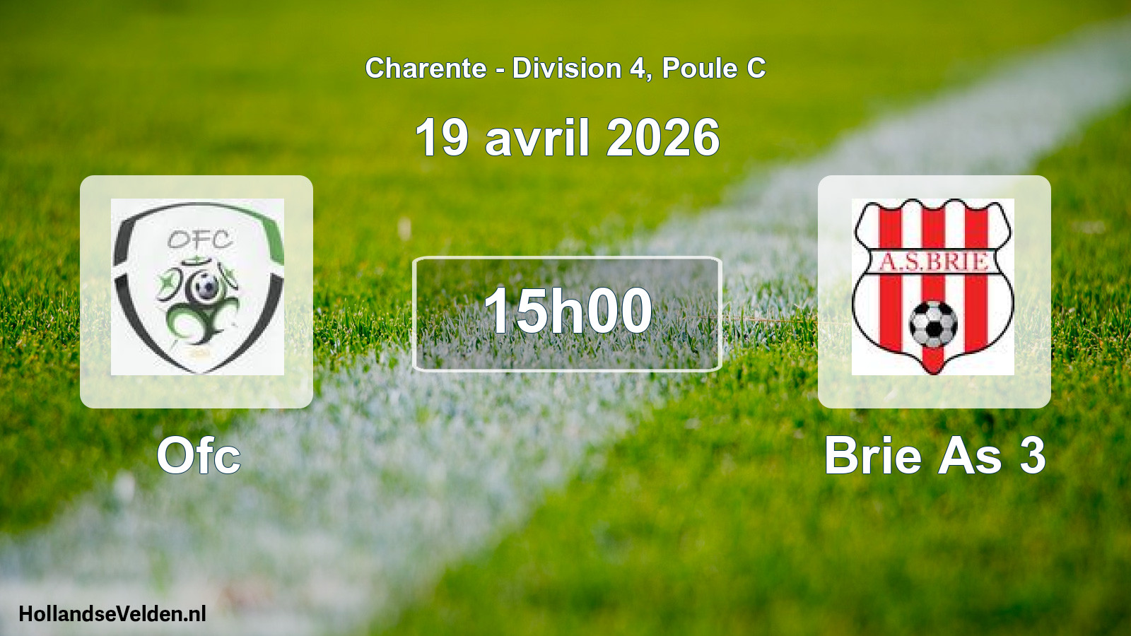 Geplande wedstrijd: Ofc - Brie As 3 (19 april 2026)