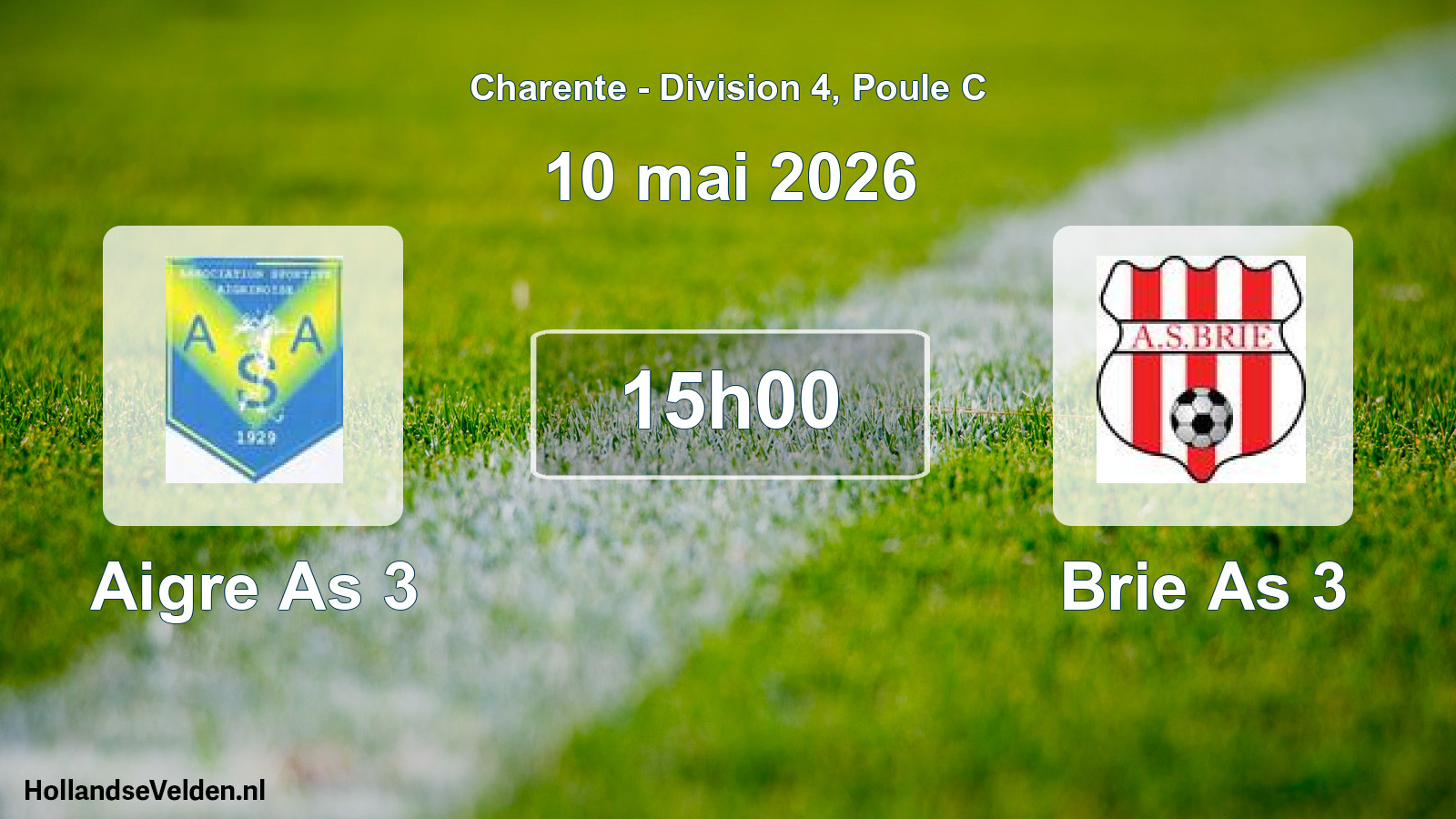 Geplande wedstrijd: Aigre As 3 - Brie As 3 (10 mei 2026)