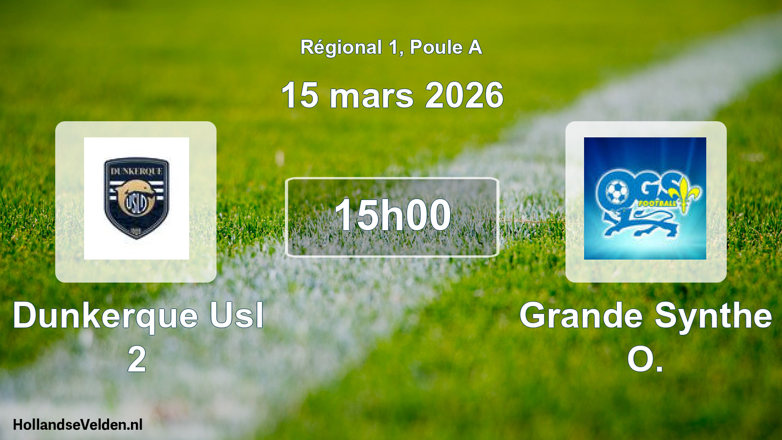 Geplande wedstrijd: Dunkerque Usl 2 - Grande Synthe O. (15 mars 2026)