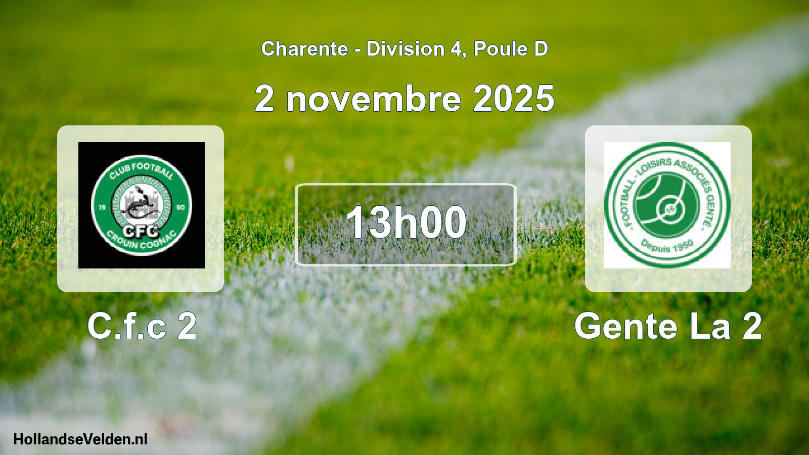 Geplande wedstrijd: C.f.c 2 - Gente La 2 (2 novembre 2025)