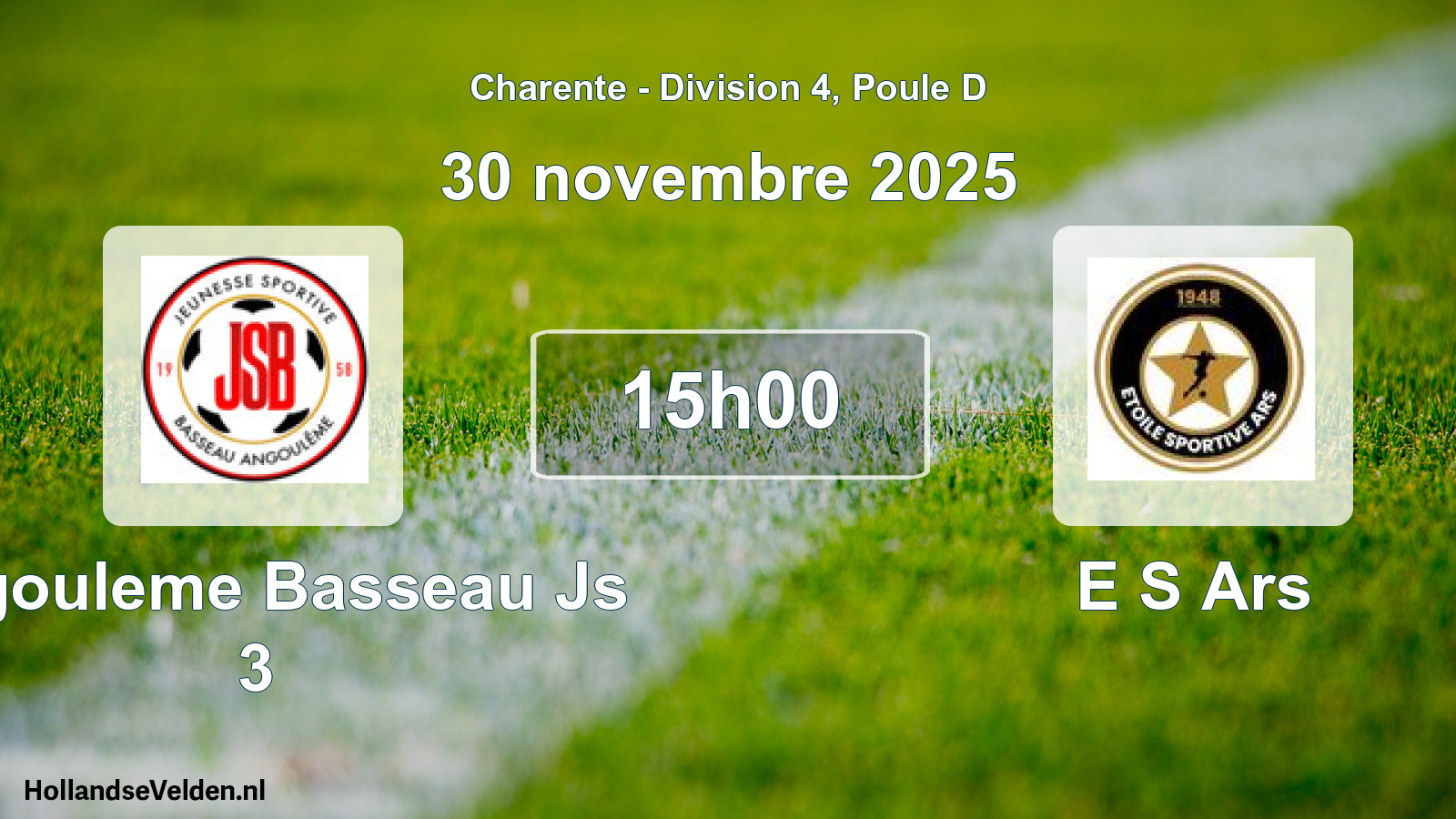 Geplande wedstrijd: Angouleme Basseau Js 3 - E S Ars (30 novembre 2025)