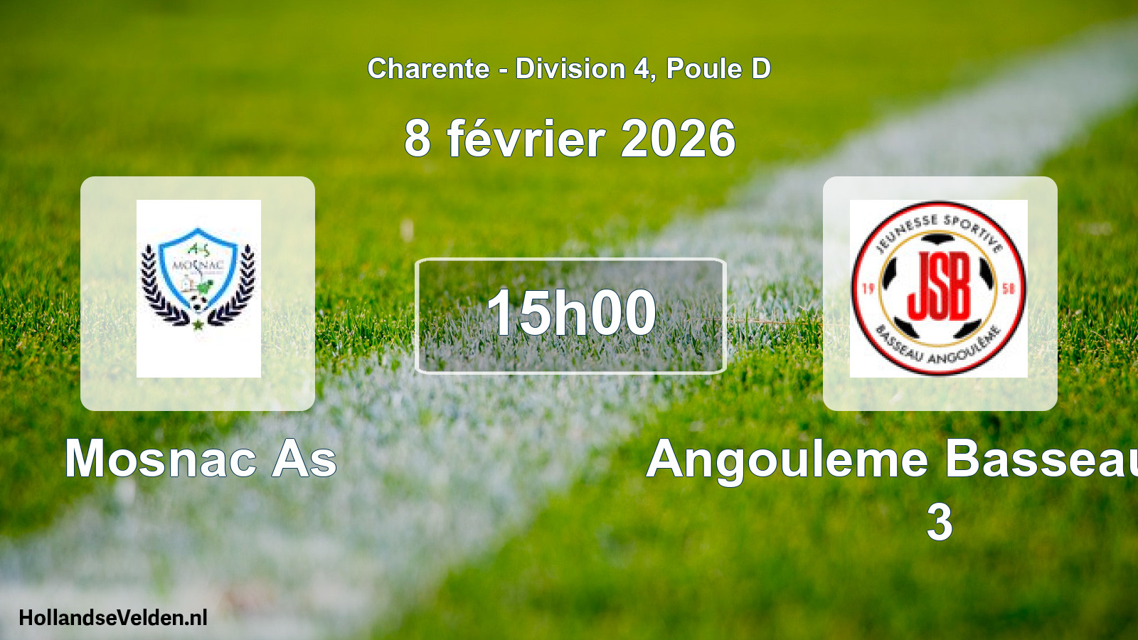 Geplande wedstrijd: Mosnac As - Angouleme Basseau Js 3 (8 février 2026)