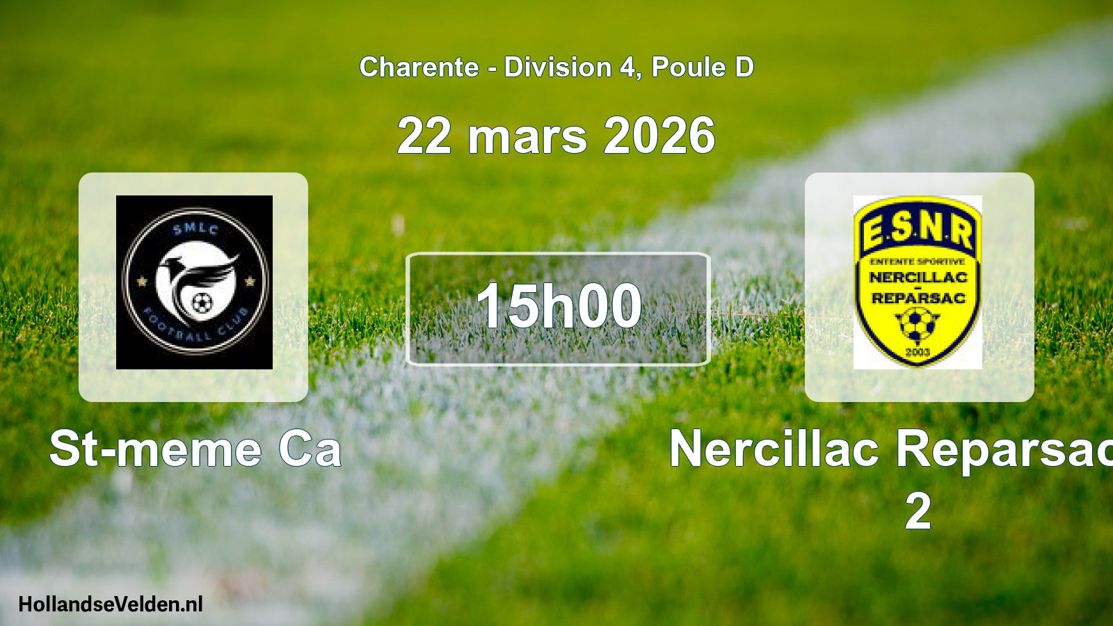 Geplande wedstrijd: St-meme Ca - Nercillac Reparsac E 2 (22 mars 2026)