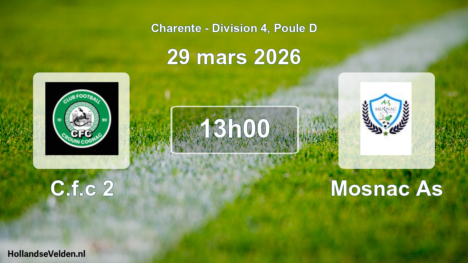 Geplande wedstrijd: C.f.c 2 - Mosnac As (29 mars 2026)