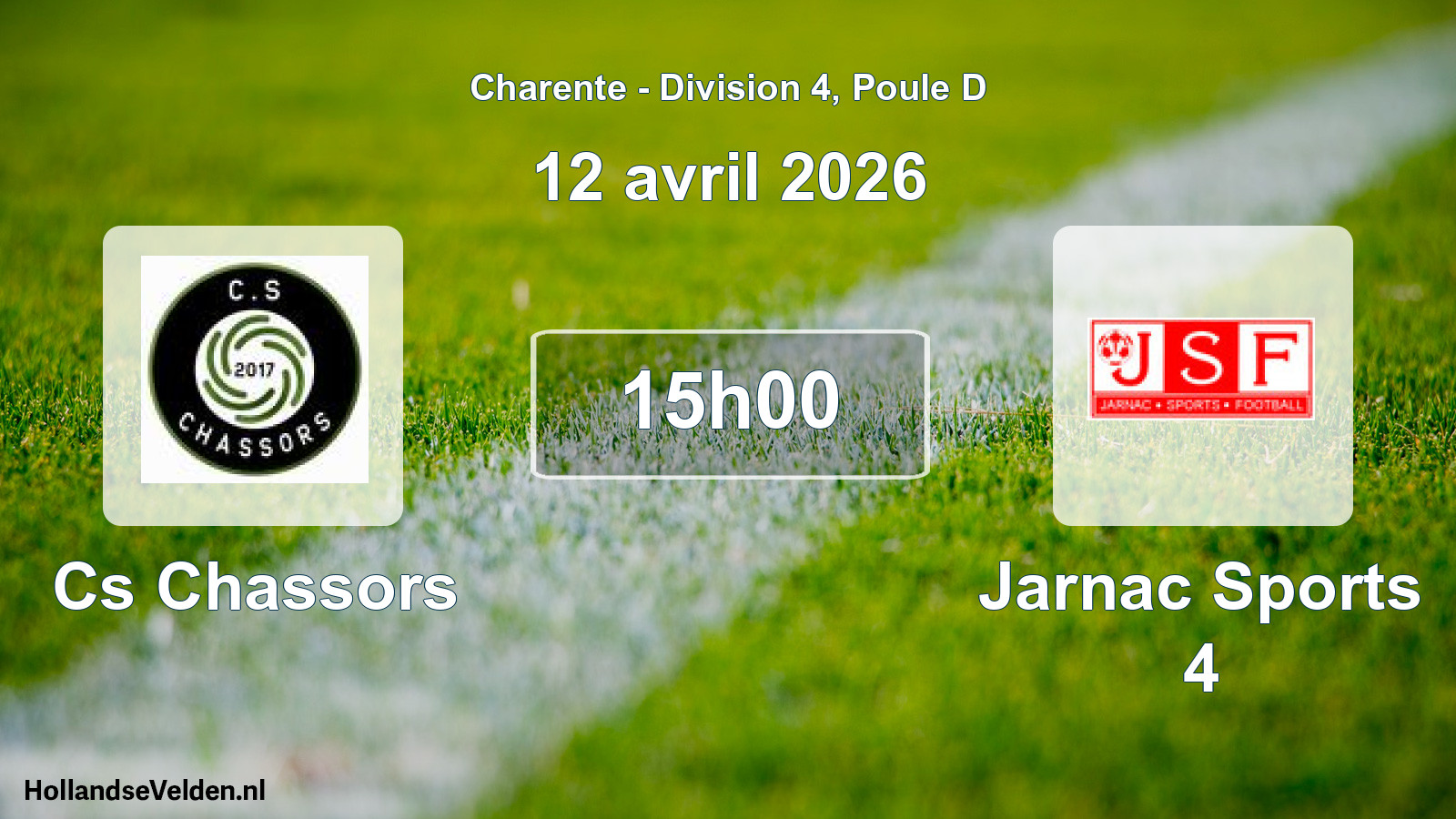 Geplande wedstrijd: Cs Chassors - Jarnac Sports 4 (12 avril 2026)