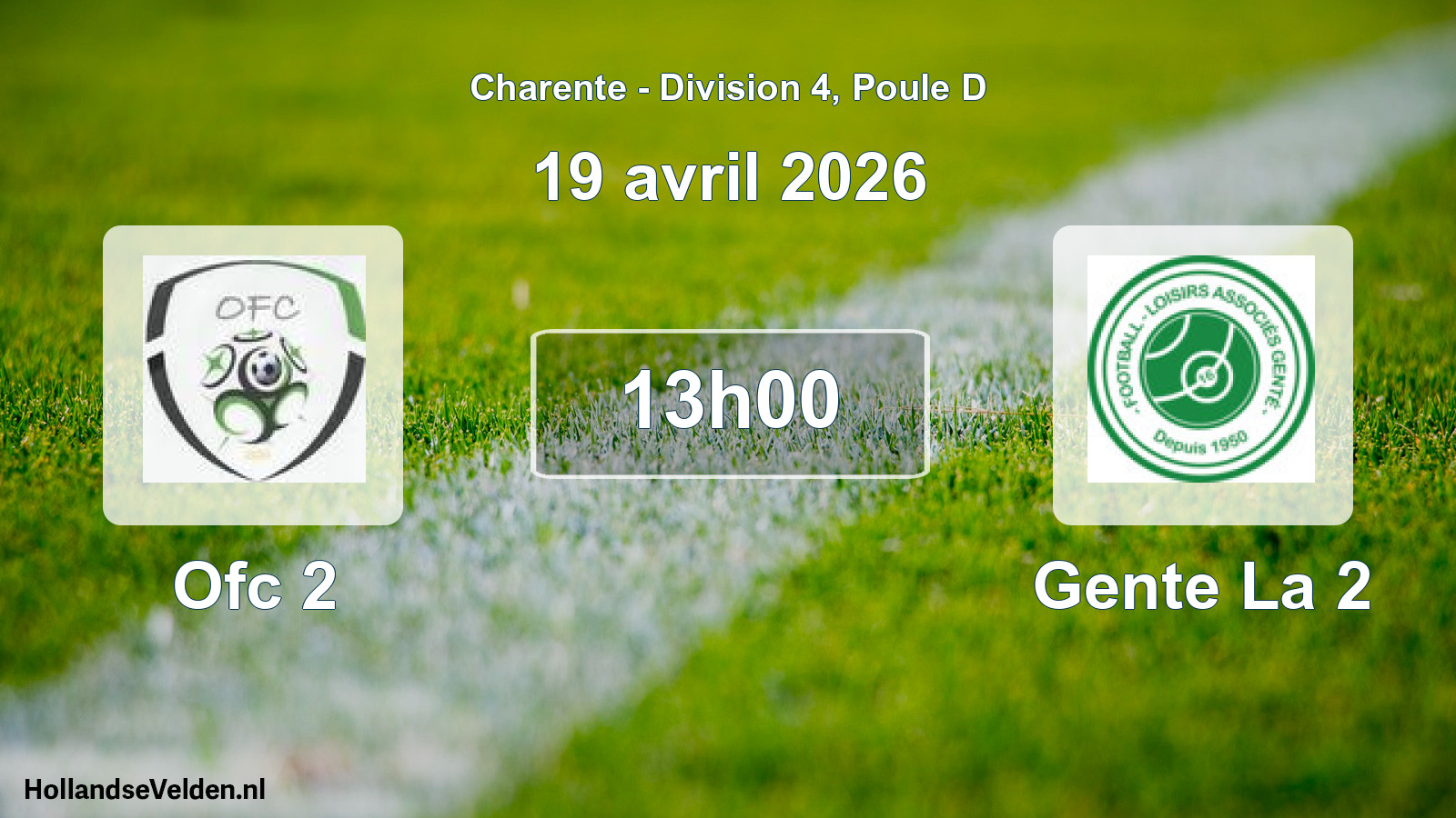 Geplande wedstrijd: Ofc 2 - Gente La 2 (19 avril 2026)