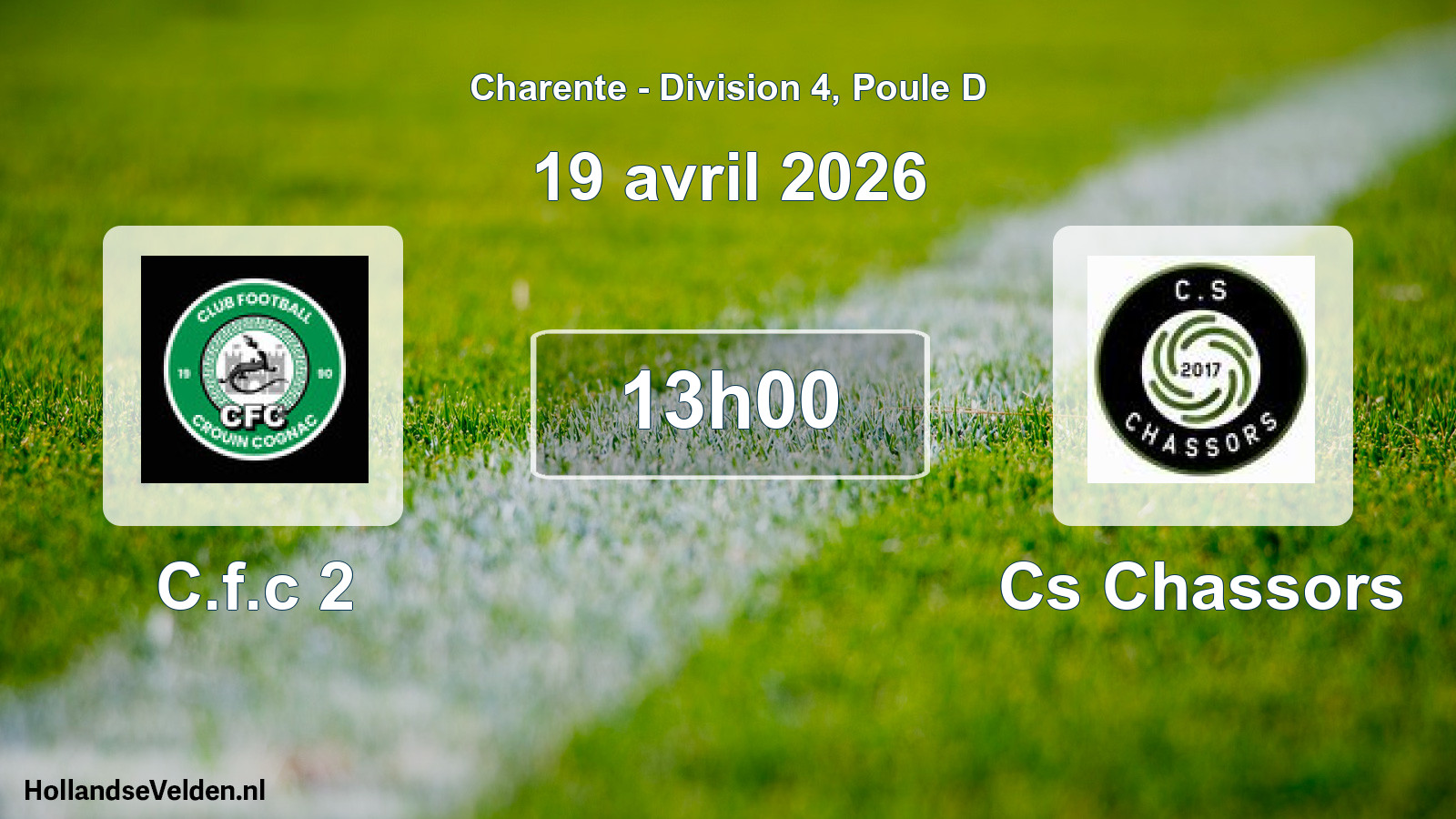 Geplande wedstrijd: C.f.c 2 - Cs Chassors (19 avril 2026)