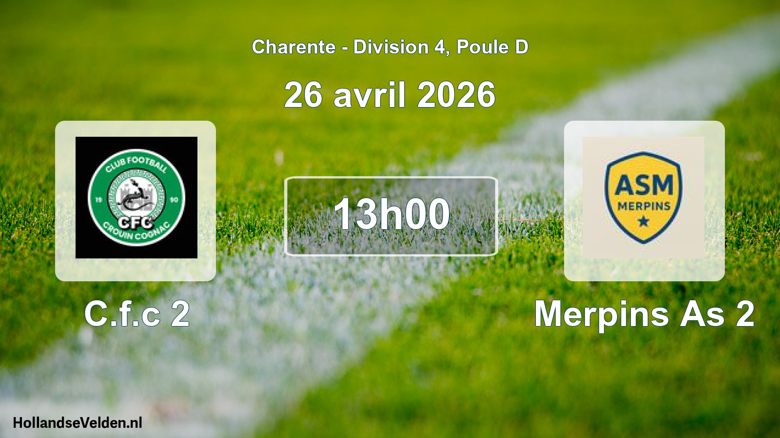 Geplande wedstrijd: C.f.c 2 - Merpins As 2 (26 avril 2026)