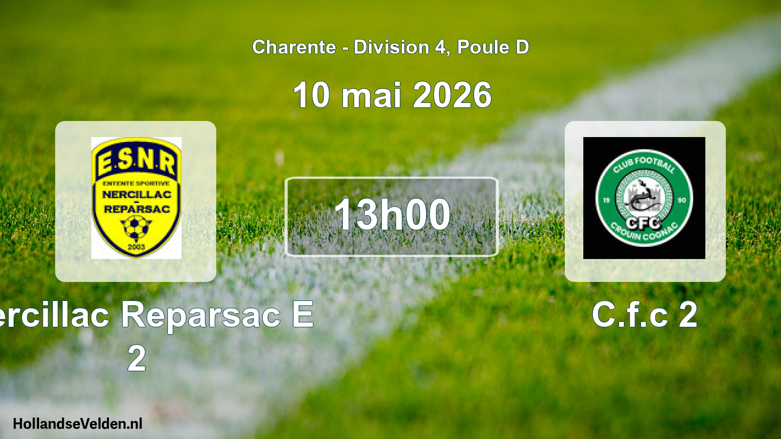 Geplande wedstrijd: Nercillac Reparsac E 2 - C.f.c 2 (10 mei 2026)