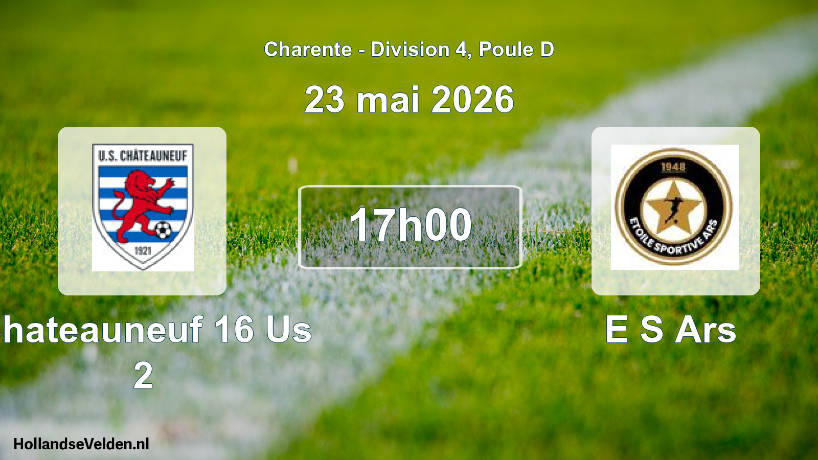 Geplande wedstrijd: Chateauneuf 16 Us 2 - E S Ars (23 mai 2026)