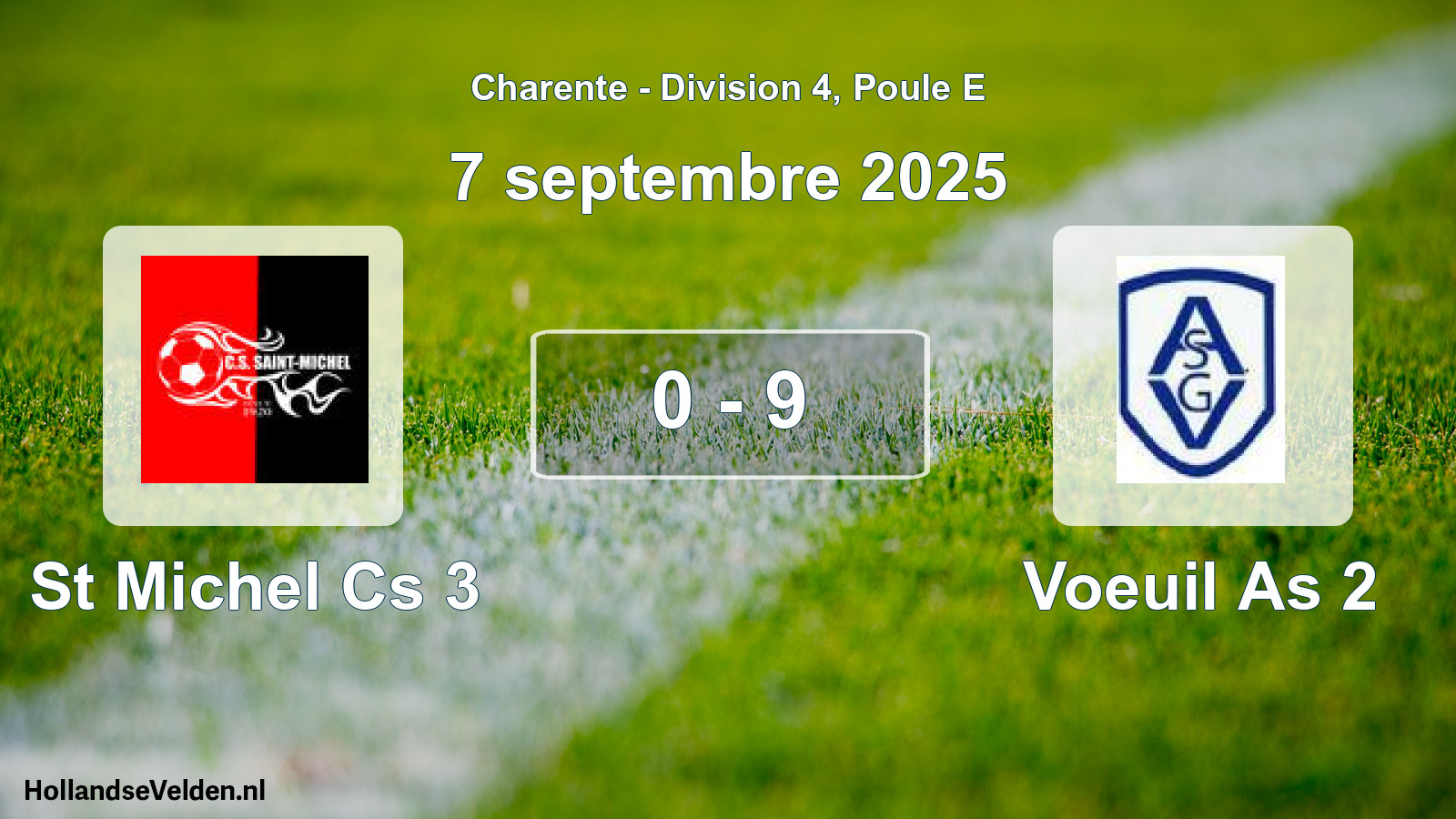 Gespeelde wedstrijd: St Michel Cs 3 - Voeuil As 2 0 - 9 (7 septembre 2025)