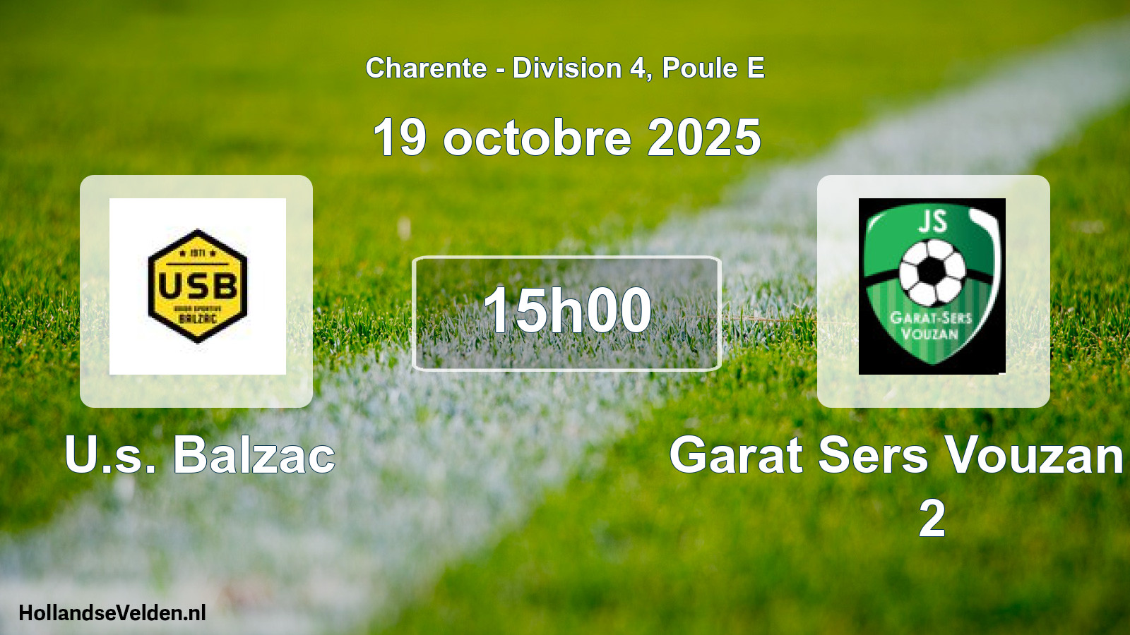 Geplande wedstrijd: U.s. Balzac - Garat Sers Vouzan Js 2 (19 octobre 2025)