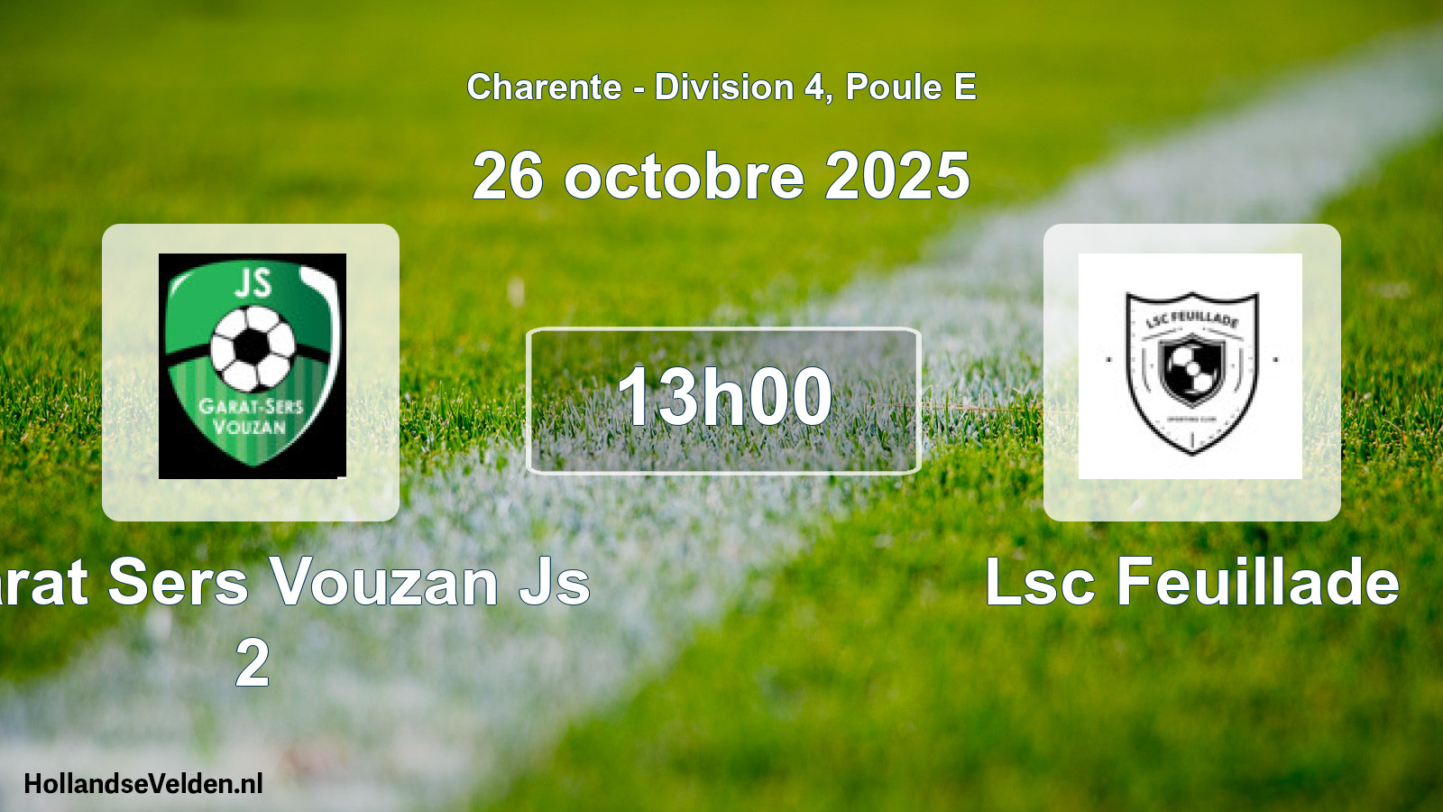 Geplande wedstrijd: Garat Sers Vouzan Js 2 - Lsc Feuillade (26 octobre 2025)