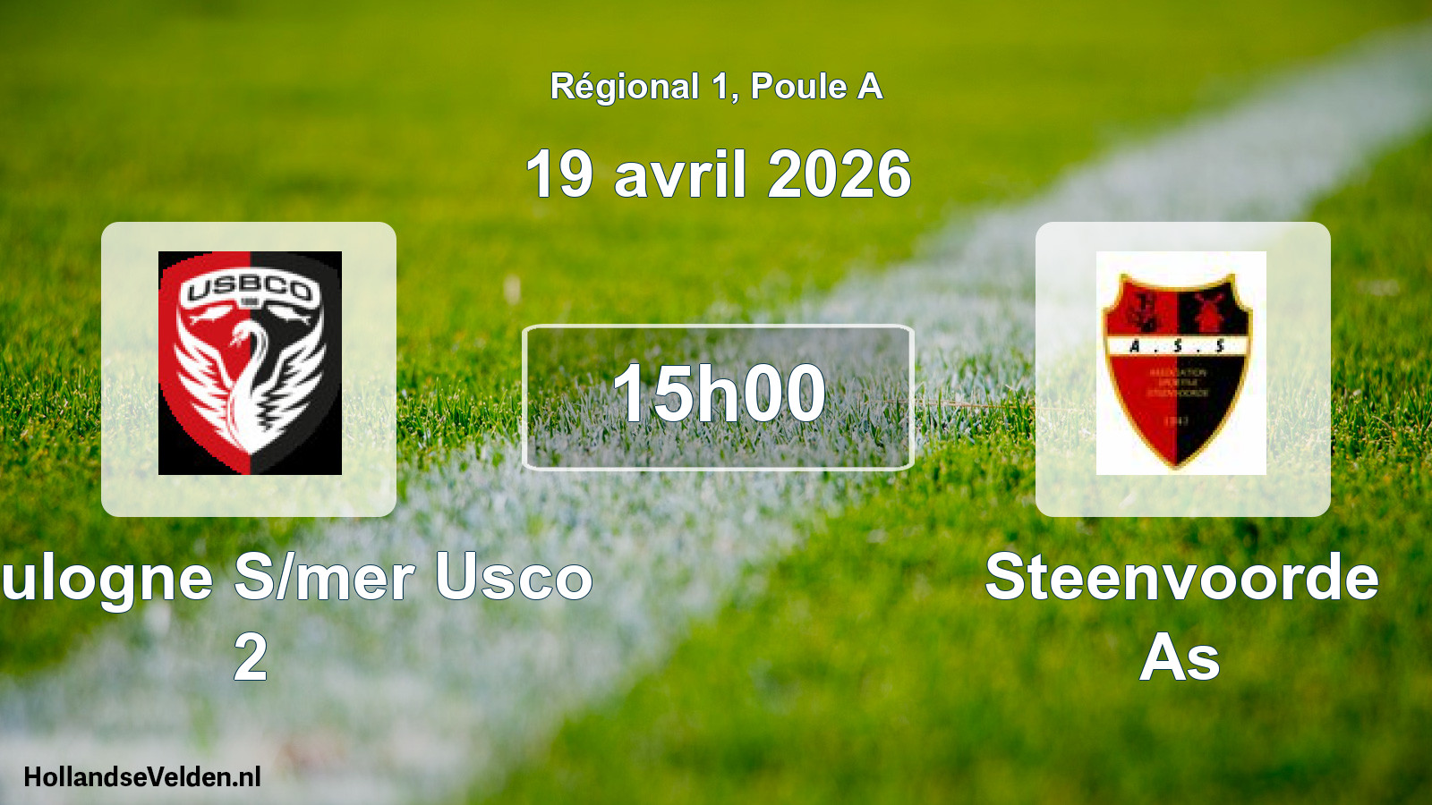 Geplande wedstrijd: Boulogne S/mer Usco 2 - Steenvoorde As (19 avril 2026)