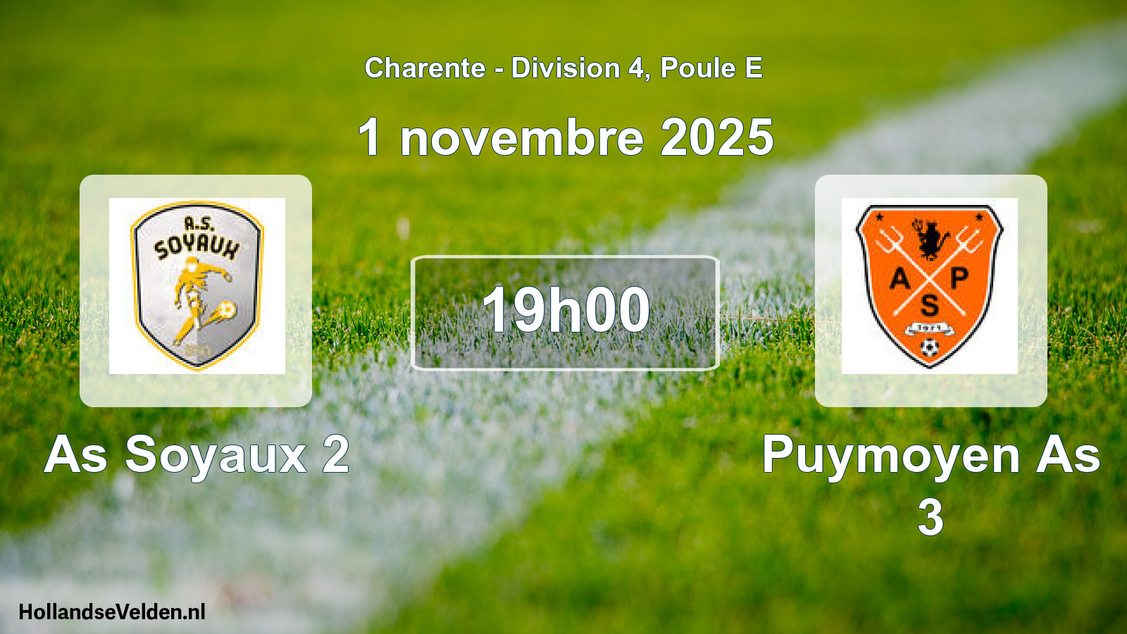 Geplande wedstrijd: As Soyaux 2 - Puymoyen As 3 (1 novembre 2025)