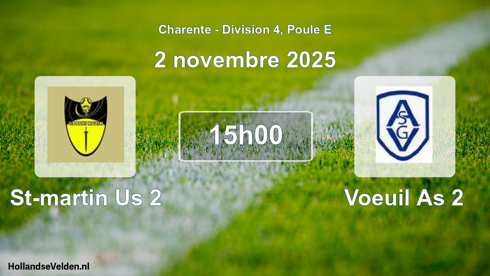 Scheduled Match: St-martin Us 2 - Voeuil As 2 (2 November 2025)