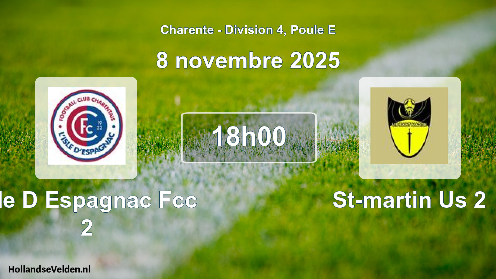 Scheduled Match: Isle D Espagnac Fcc 2 - St-martin Us 2 (8 November 2025)