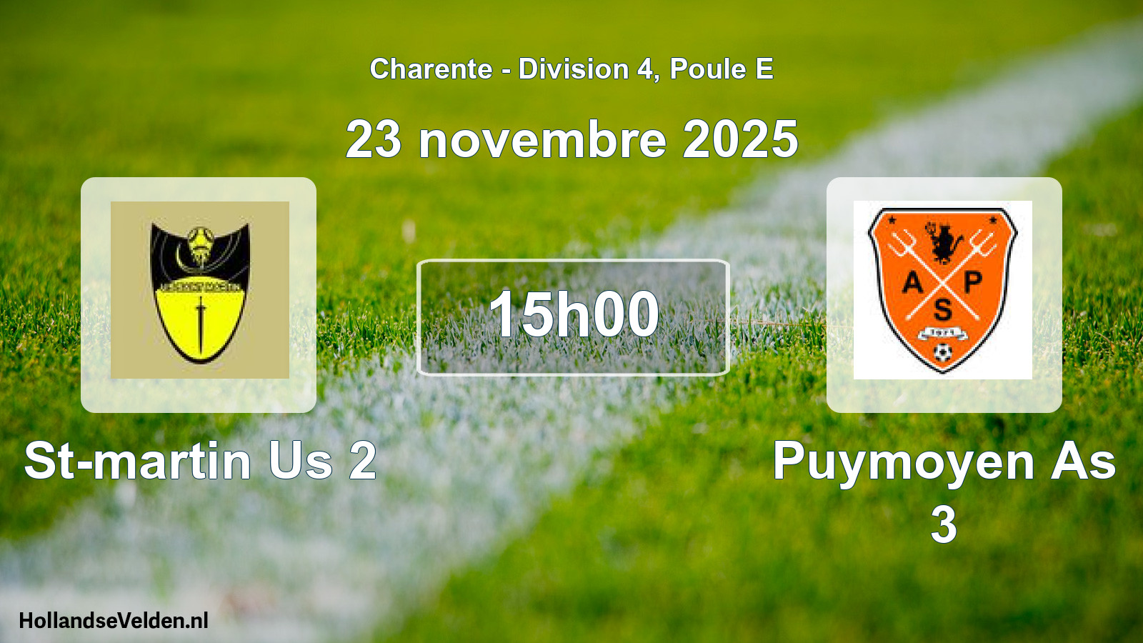 Geplande wedstrijd: St-martin Us 2 - Puymoyen As 3 (23 novembre 2025)