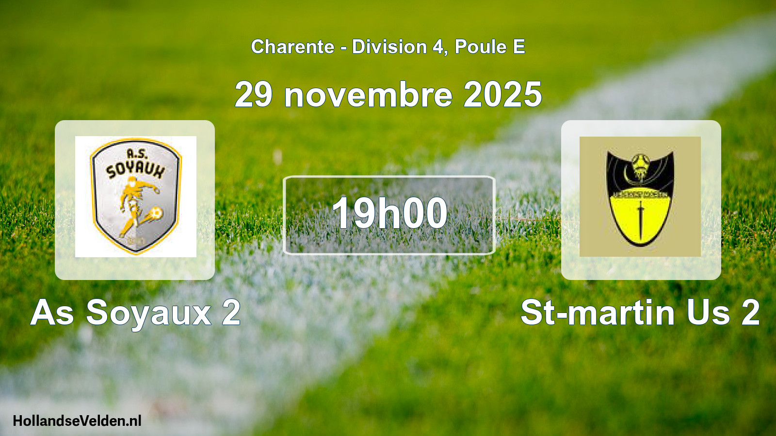 Geplande wedstrijd: As Soyaux 2 - St-martin Us 2 (29 novembre 2025)