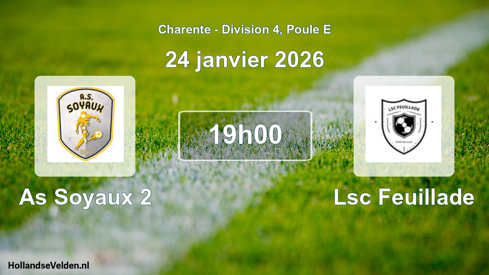 Geplande wedstrijd: As Soyaux 2 - Lsc Feuillade (24 janvier 2026)