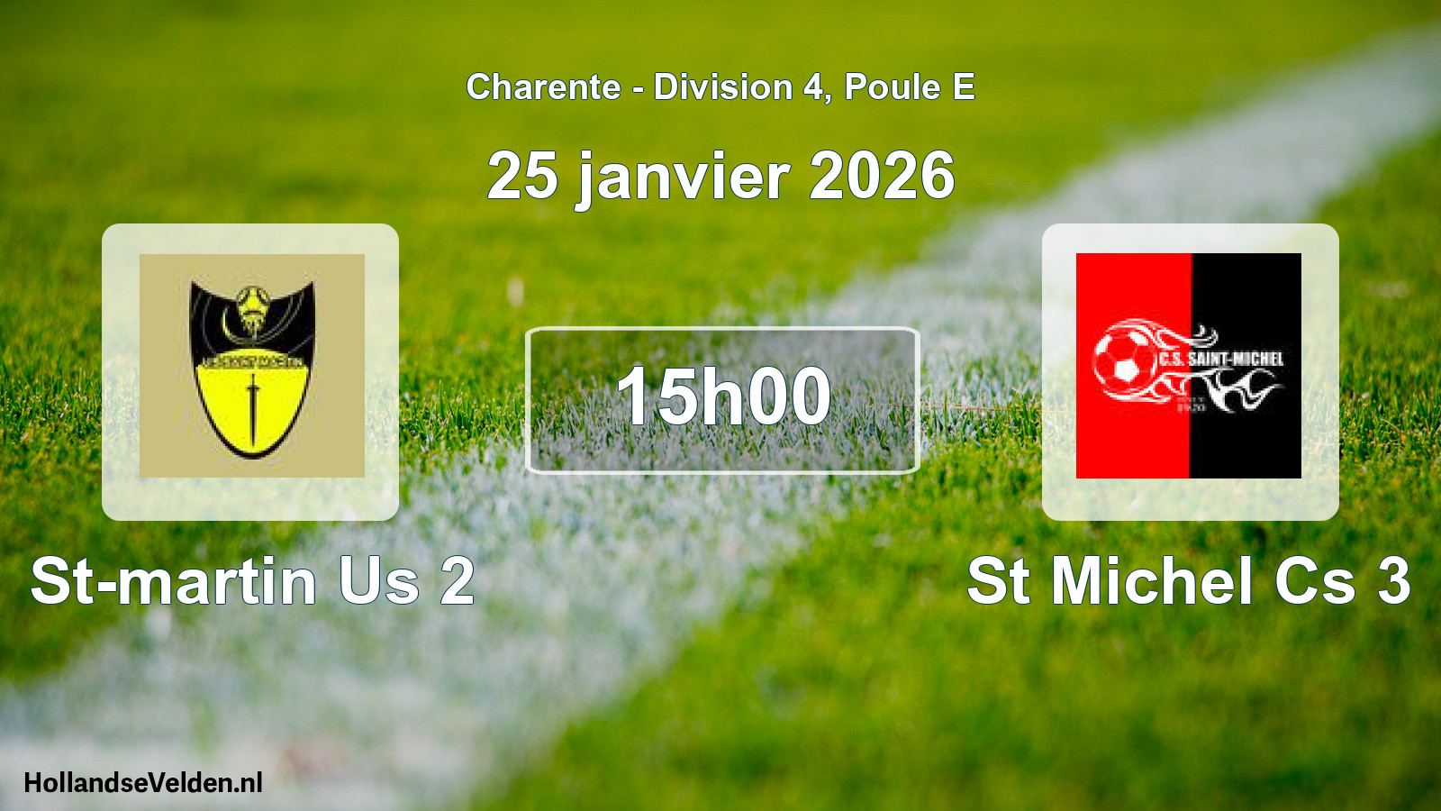 Geplande wedstrijd: St-martin Us 2 - St Michel Cs 3 (25 janvier 2026)