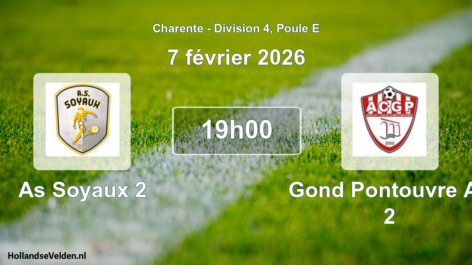 Geplande wedstrijd: As Soyaux 2 - Gond Pontouvre Ac 2 (7 février 2026)