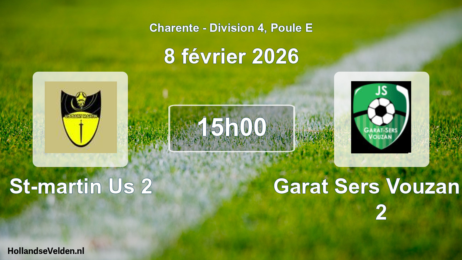 Geplande wedstrijd: St-martin Us 2 - Garat Sers Vouzan Js 2 (8 février 2026)