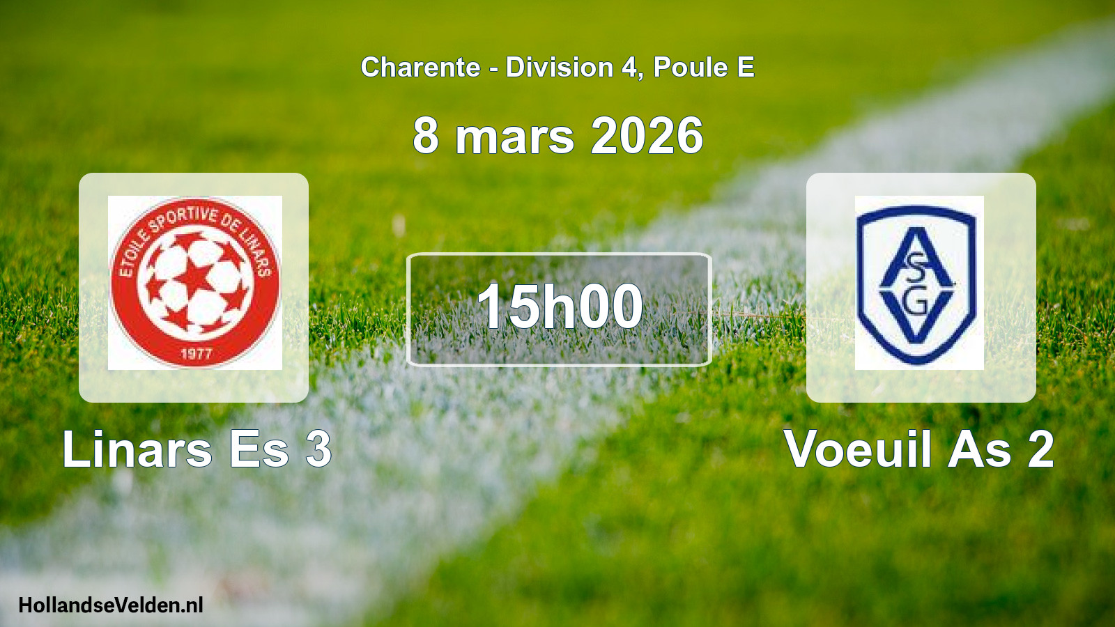 Geplande wedstrijd: Linars Es 3 - Voeuil As 2 (8 maart 2026)