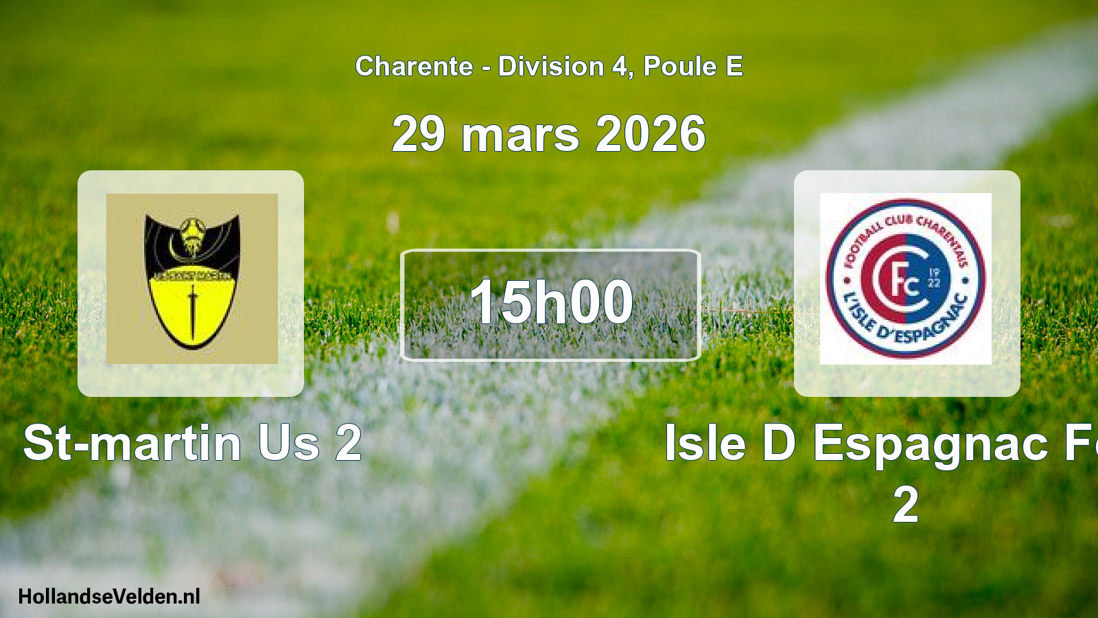 Scheduled Match: St-martin Us 2 - Isle D Espagnac Fcc 2 (29 March 2026)