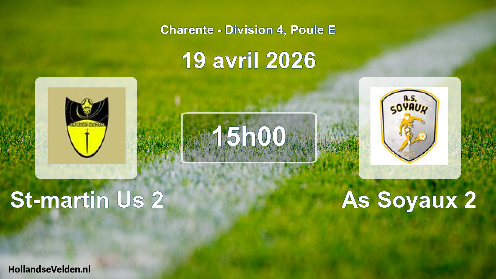 Geplande wedstrijd: St-martin Us 2 - As Soyaux 2 (19 avril 2026)