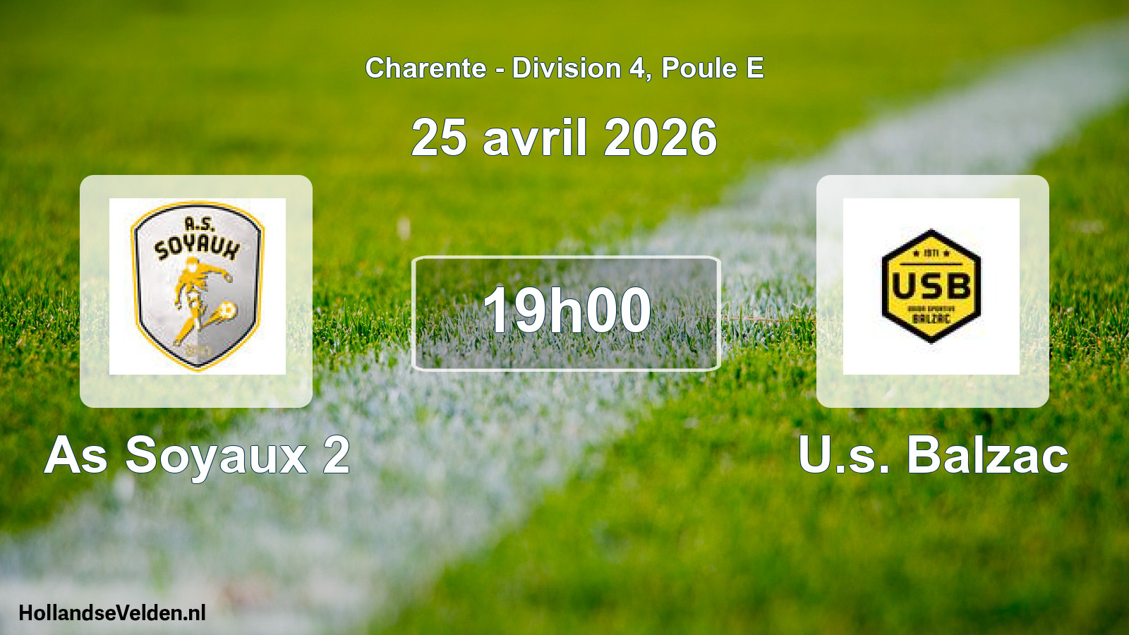 Geplande wedstrijd: As Soyaux 2 - U.s. Balzac (25 avril 2026)
