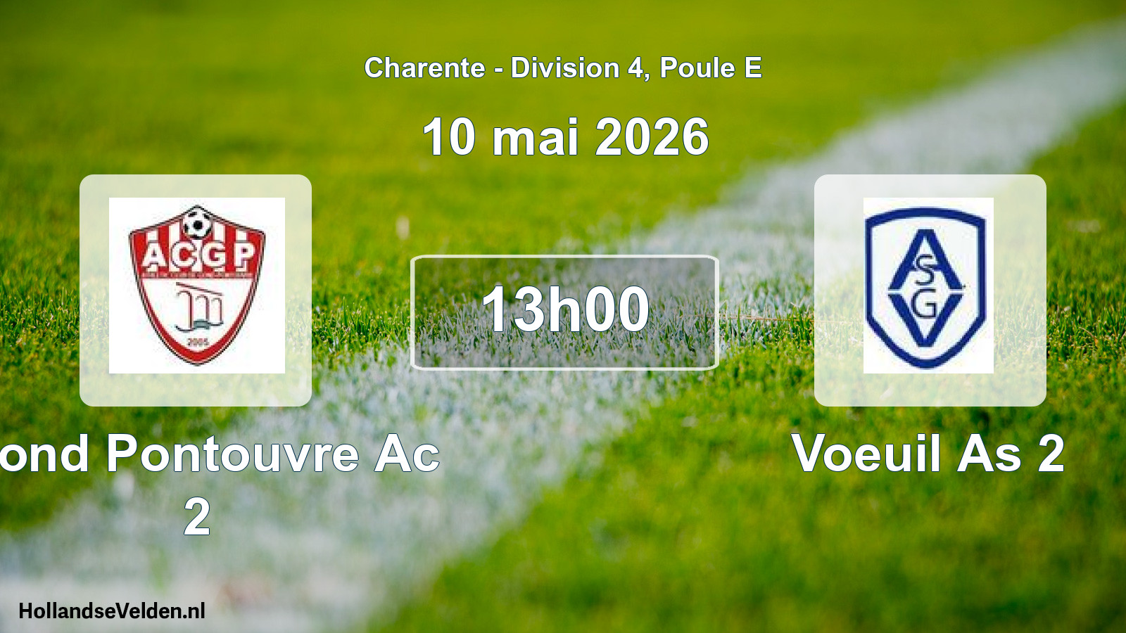Scheduled Match: Gond Pontouvre Ac 2 - Voeuil As 2 (10 May 2026)