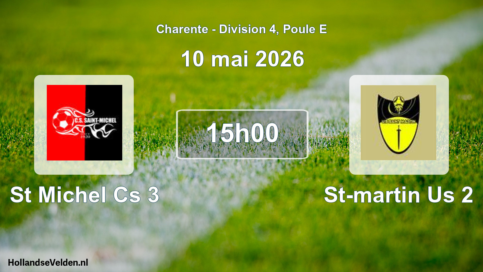 Geplande wedstrijd: St Michel Cs 3 - St-martin Us 2 (10 mai 2026)