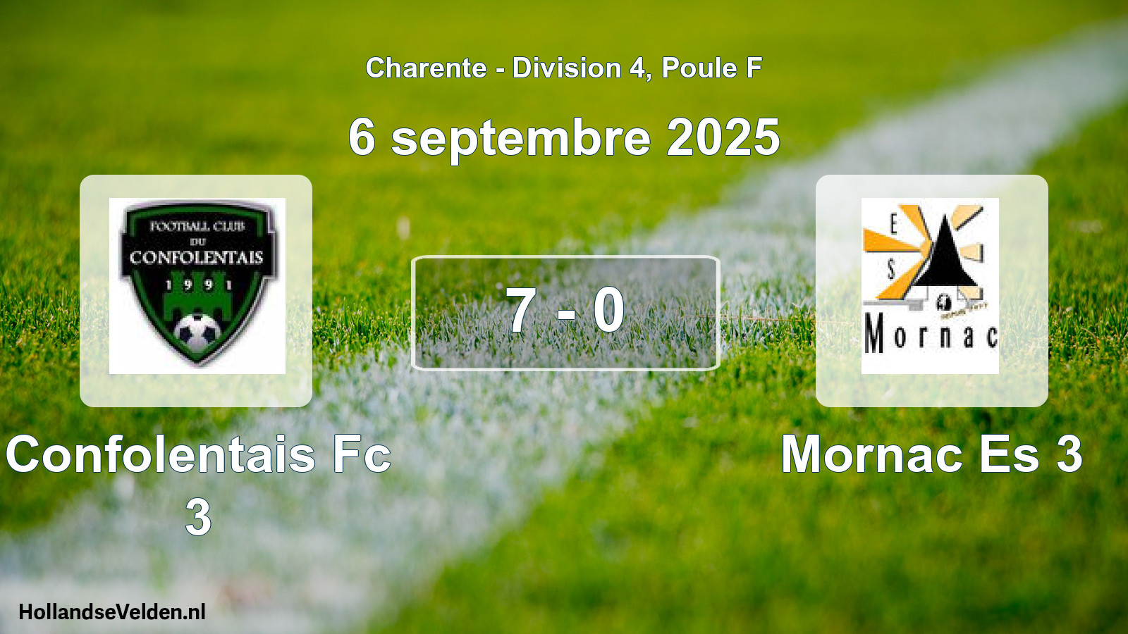 Gespeelde wedstrijd: Confolentais Fc 3 - Mornac Es 3 7 - 0 (6 septembre 2025)