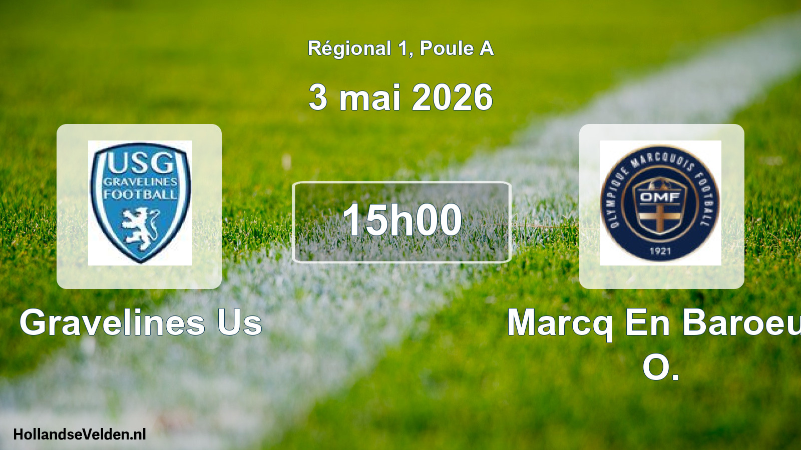 Geplande wedstrijd: Gravelines Us - Marcq En Baroeul O. (3 mei 2026)