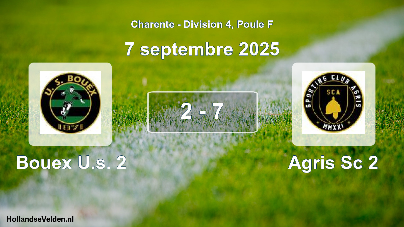Gespeelde wedstrijd: Bouex U.s. 2 - Agris Sc 2 2 - 7 (7 september 2025)