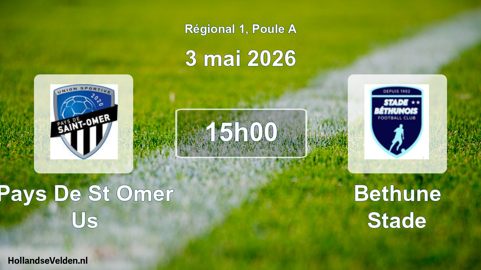 Geplande wedstrijd: Pays De St Omer Us - Bethune Stade (3 mai 2026)