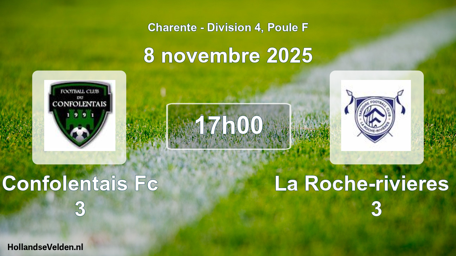 Geplande wedstrijd: Confolentais Fc 3 - La Roche-rivieres Fc 3 (8 novembre 2025)