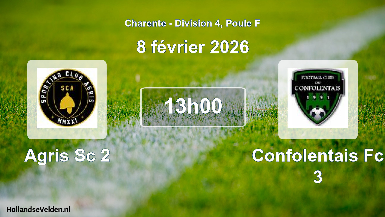 Geplande wedstrijd: Agris Sc 2 - Confolentais Fc 3 (8 februari 2026)