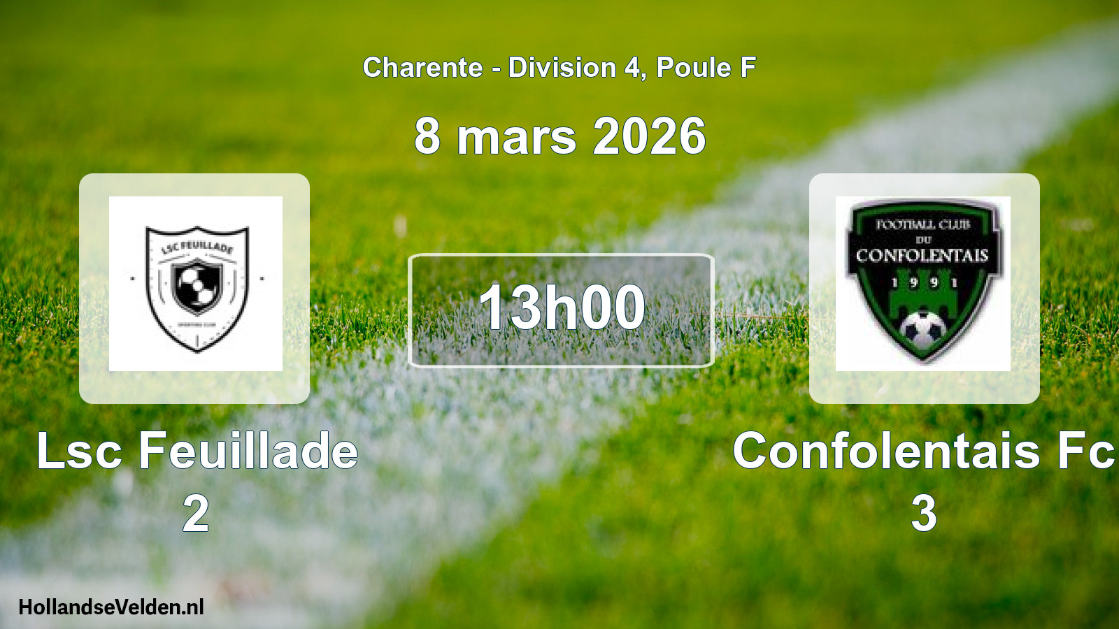 Geplande wedstrijd: Lsc Feuillade 2 - Confolentais Fc 3 (8 mars 2026)