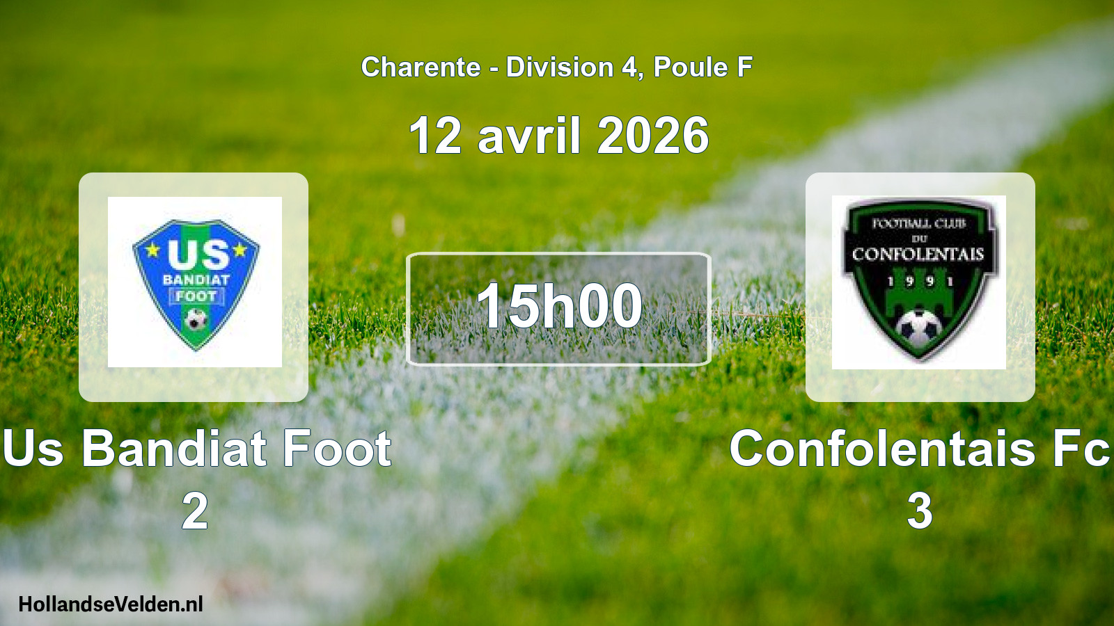 Geplande wedstrijd: Us Bandiat Foot 2 - Confolentais Fc 3 (12 avril 2026)