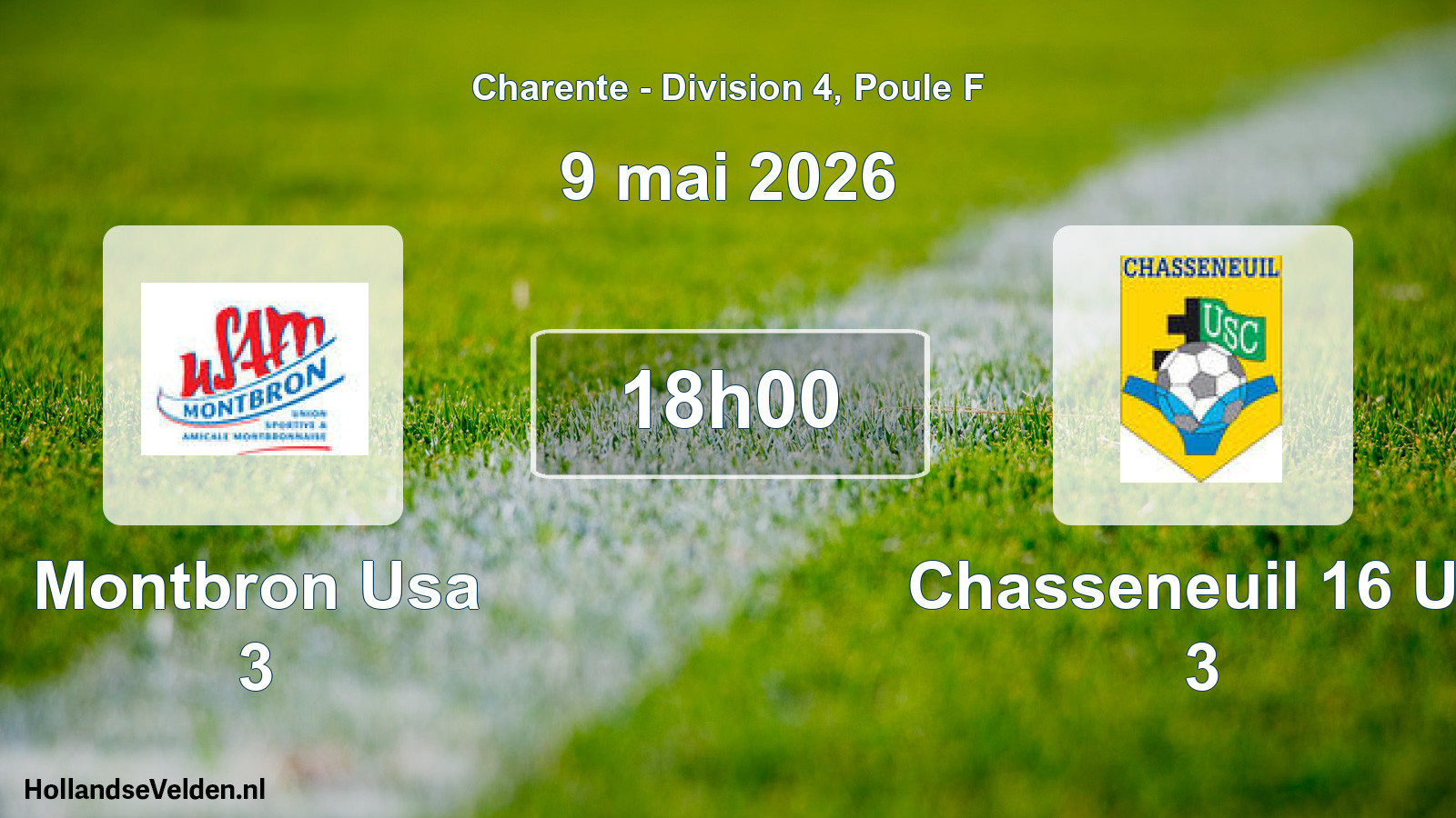 Geplande wedstrijd: Montbron Usa 3 - Chasseneuil 16 Us 3 (9 mai 2026)