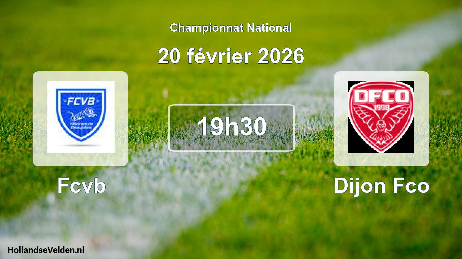 Geplande wedstrijd: Fcvb - Dijon Fco (20 février 2026)